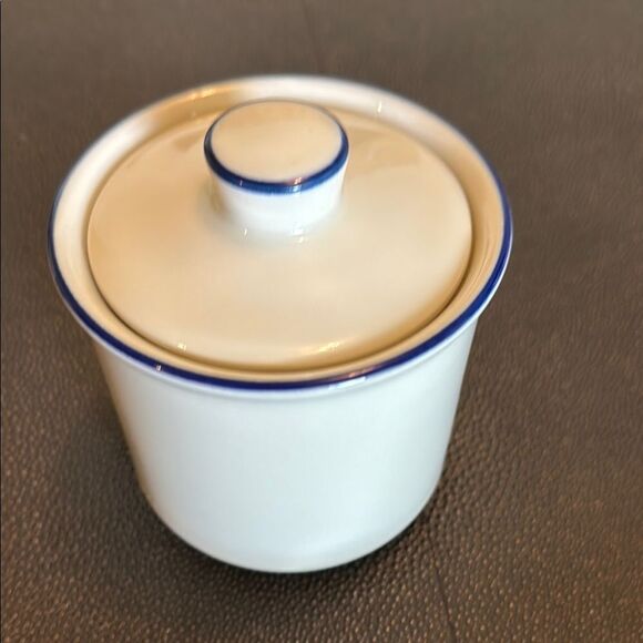 Westminster Blue Mist Cream and Blue Ceramic Sugar Bowl Farmhouse Japan - Picture 5 of 6